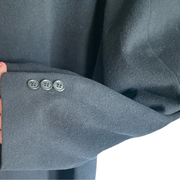 Gianfranco Ruffini Men’s Black Cashmere Blend Size R-44 Dress Coat Pea Coat - Picture 3 of 5